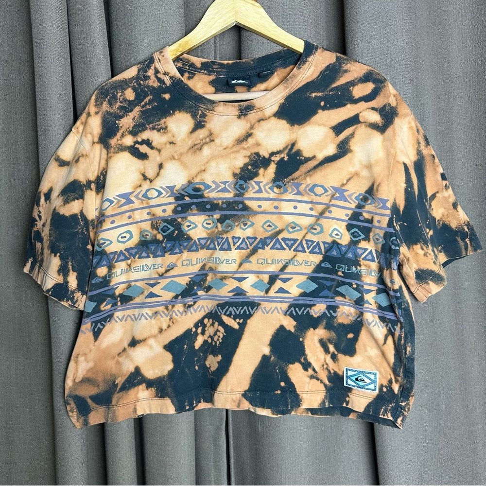 VINTAGE QUICKSILVER Custom Bleach Dyed Cropped TEE